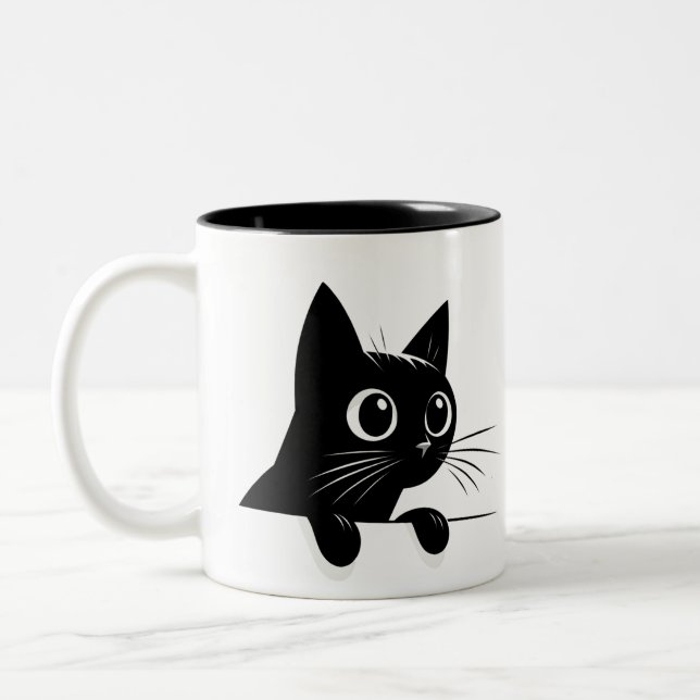 Mystic Feline Gaze Zweifarbige Tasse (Links)