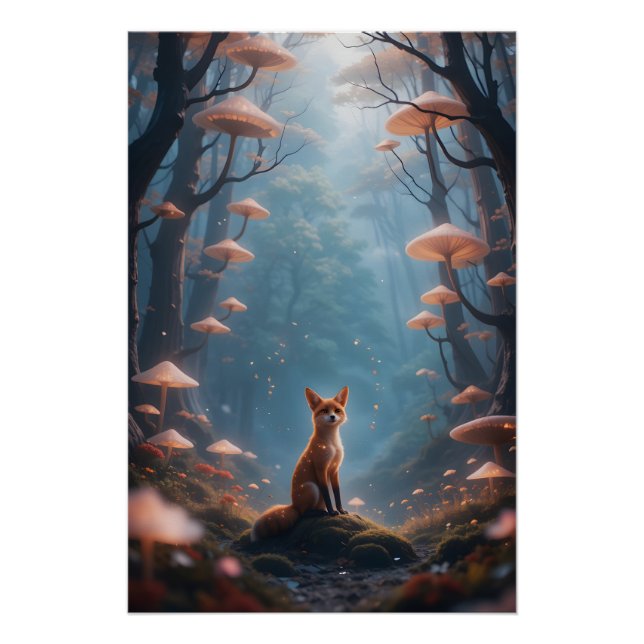 Mystic Forest Fox Poster (Vorderseite)