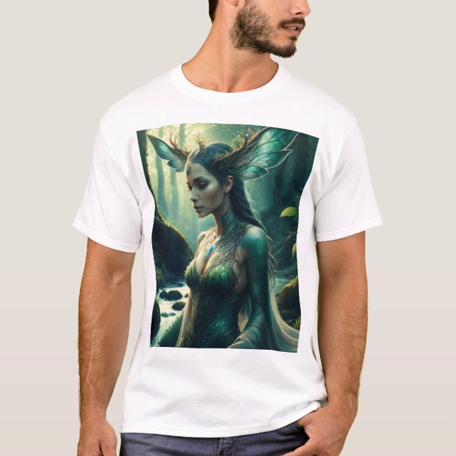 Mystic Forest Guardian – Enchanted Streamlight T-Shirt (Vorderseite)