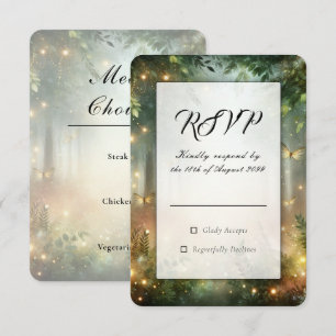 Mystic Forest Meadow Magic Hochzeit RSVP Karte