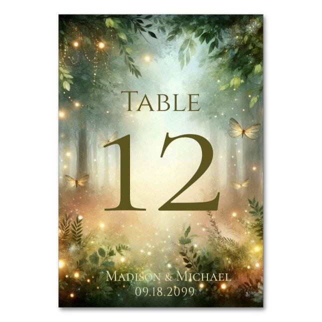 Mystic Forest Meadow Magic Tischnummer (Vorderseite)