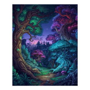 Mystic Forest Realm Poster
