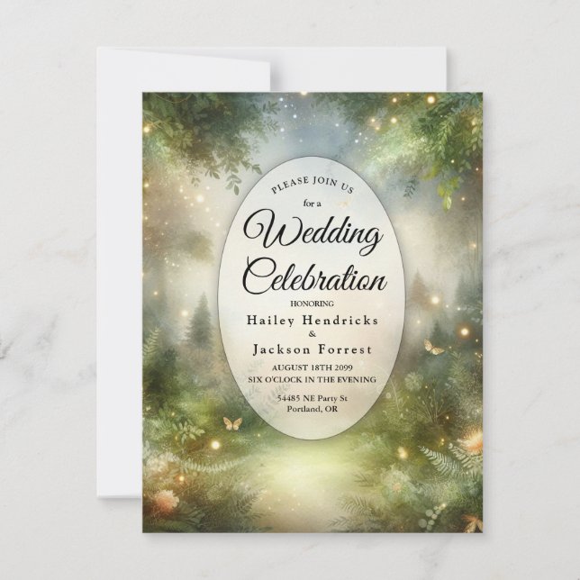 Mystic Forrest Meadow Magic Einladung (Vorderseite)