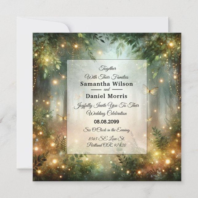 Mystic Forrest Meadow Magic Einladung (Vorderseite)