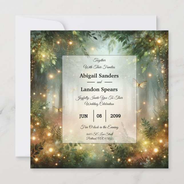 Mystic Forrest Meadow Magic Einladung (Vorderseite)