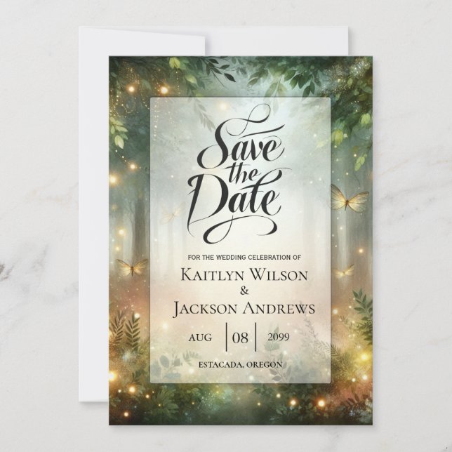 Mystic Forrest Meadow Magic Save The Date (Vorderseite)