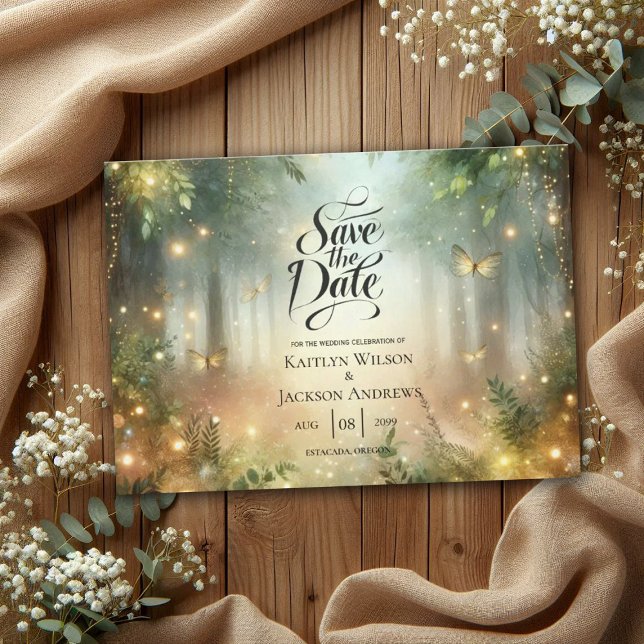 Mystic Forrest Meadow Magic Wedding Save The Date (Von Creator hochgeladen)