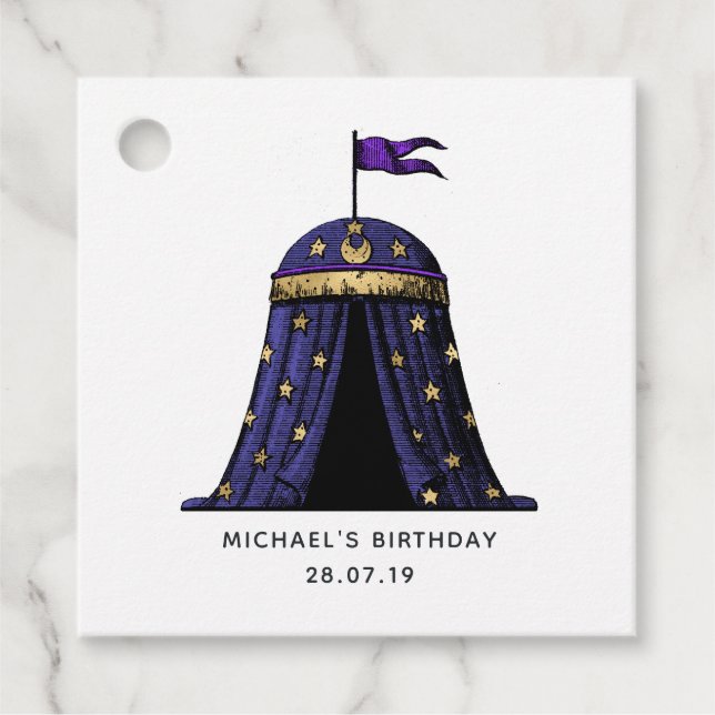 Mystic Fortune Teller Circus Party Geschenkanhänger (Vorderseite)