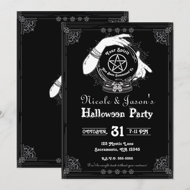 Mystic Fortune Teller Mystical Halloween-Party Einladung (Vorne/Hinten)