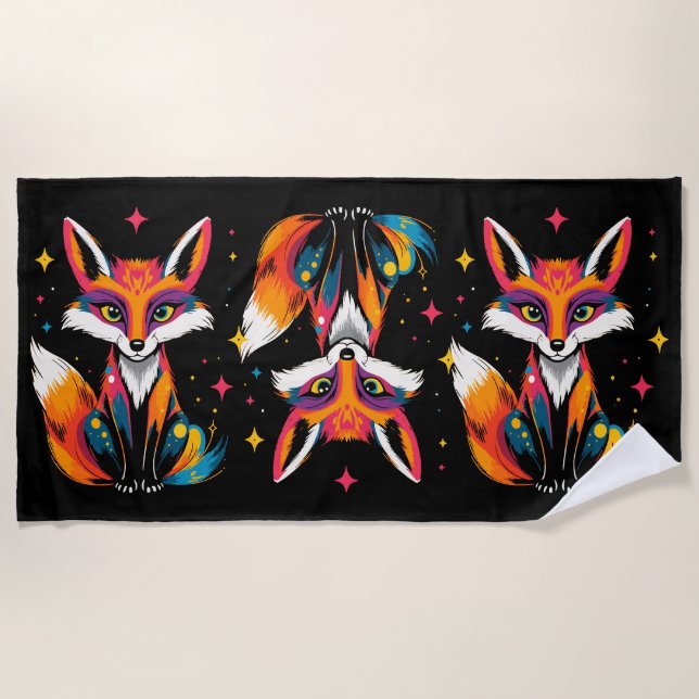 Mystic Fox Strandtuch (Vorderseite)