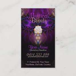 Mystic Fraktal Art Lila Gold Business Card Visitenkarte