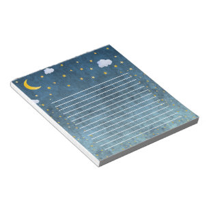 Mystic Galaxy Moon and Stars Night Time Notebook Notizblock