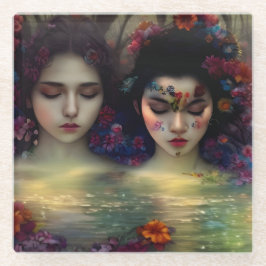 Mystic Garden: Blumenträume Glasuntersetzer