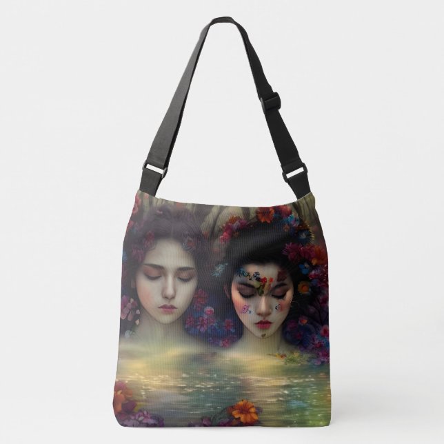 Mystic Garden: Blumenträume Tragetaschen Mit Langen Trägern (Vorderseite)