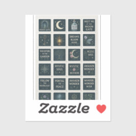 Mystic Garden Sticker Sheet - Moonlit Florals
