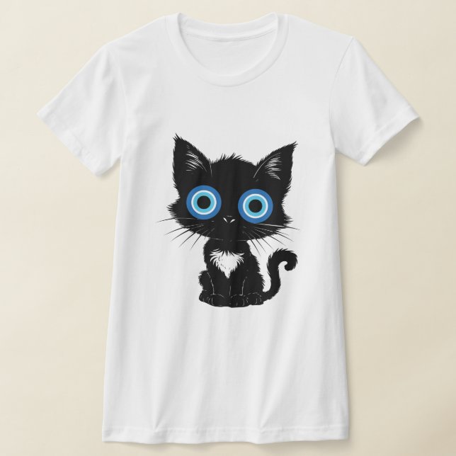 Mystic Gaze  Black Cat Evil Eye T-Shirt (Ablage )