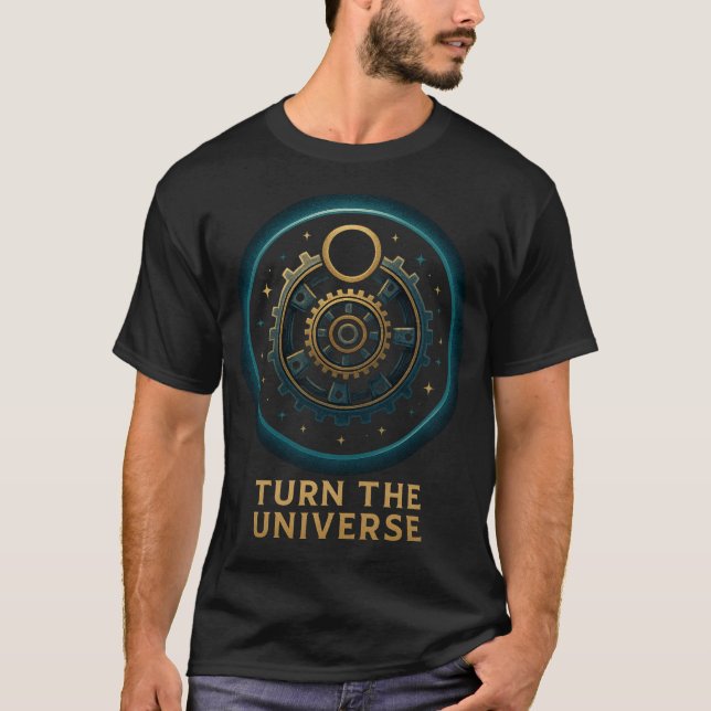 Mystic Gear Symbol Cosmic Illustration T-Shirt (Vorderseite)