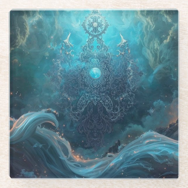 Mystic Geometry of the North Sea Glasuntersetzer (Vorderseite)
