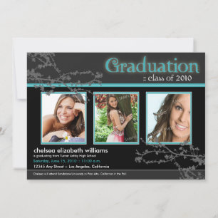 Mystic Goth Aqua Grad Invite (für längere Foto) Einladung