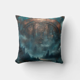 Mystic Gothic Art - Blue Copper Patina Decorative  Kissen