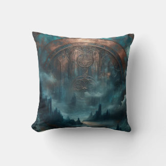 Mystic Gothic Art - Blue Copper Patina Decorative  Kissen