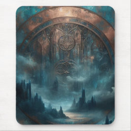 Mystic Gothic Steampunk Art - Blue Copper Patina  Mousepad