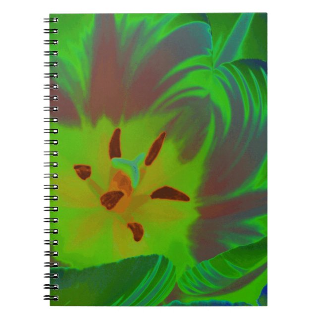 Mystic Green Tulip Notebook Notizblock (Vorderseite)