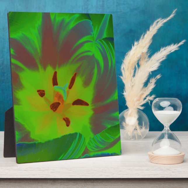 Mystic Green Tulip Plaque Fotoplatte (Seite)