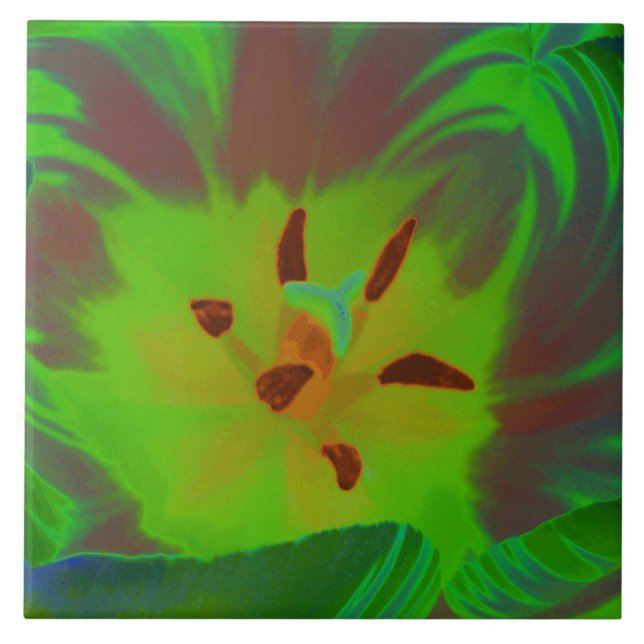 Mystic Green Tulip Tile Fliese (Vorderseite)
