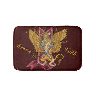 Mystic Griffin mit Schwertern Badematte