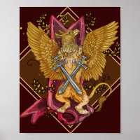Mystic Griffin mit Schwertern