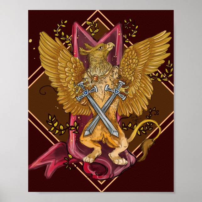 Mystic Griffin mit Schwertern Poster (Vorne)