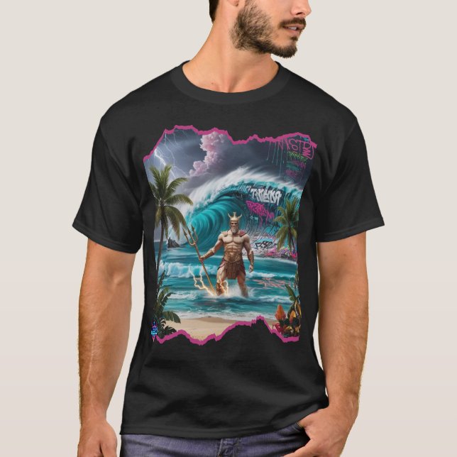 Mystic H2O Fantasy Neptunes Landing Design T-Shirt (Vorderseite)