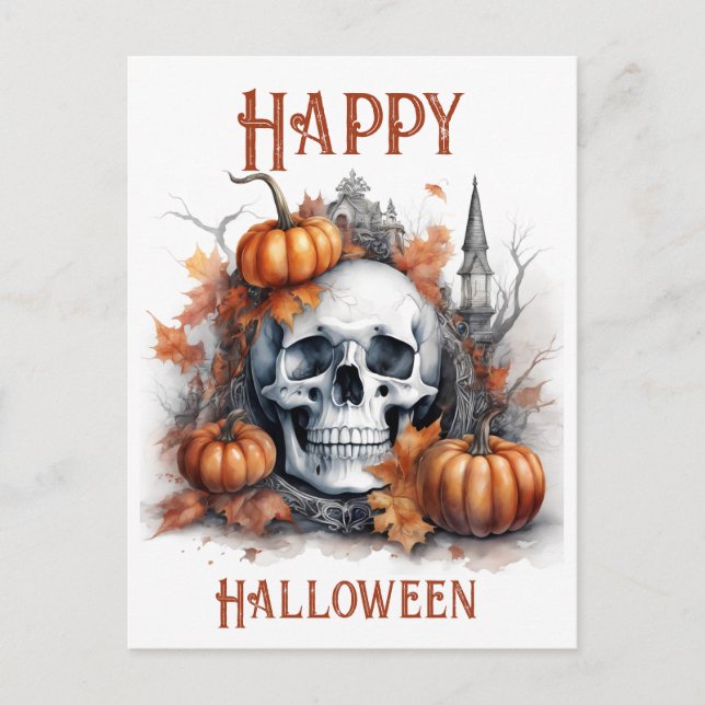 Mystic Halloween Gothic Skull Art - Bezaubernd Postkarte (Vorderseite)