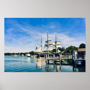 Mystic Harbour Clipper Ship Poster