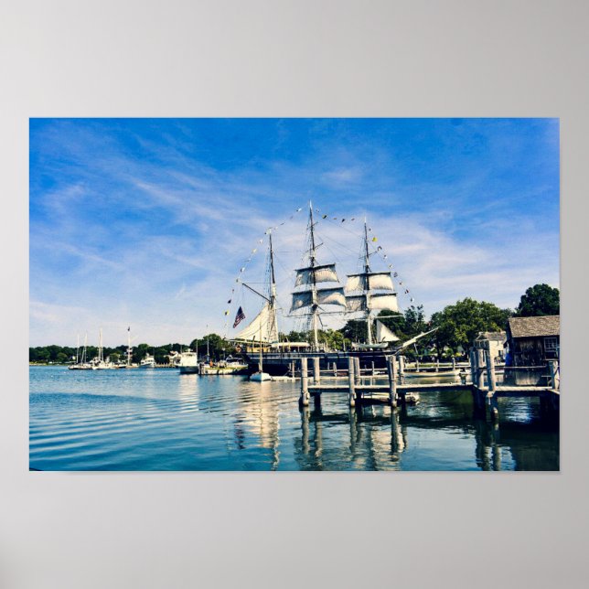 Mystic Harbour Clipper Ship Poster (Vorne)