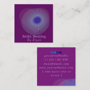 Mystic Heart Passion Blume Reiki Energy Healer Quadratische Visitenkarte
