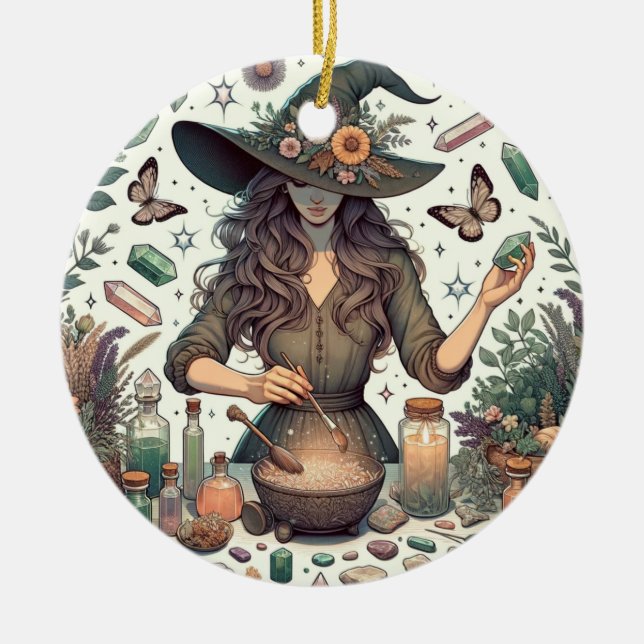 Mystic Herbalist: Die Kunst der Hexerei und des He Keramik Ornament (Vorne)