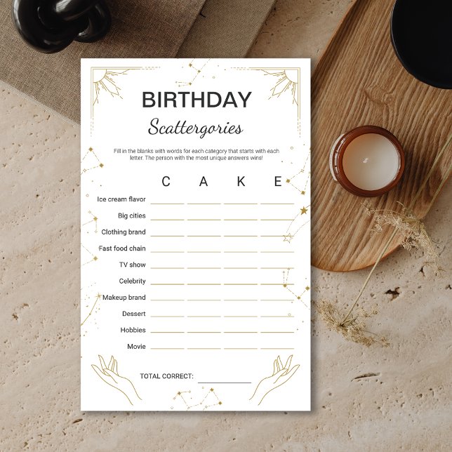 Mystic Horoskop Zodiac Birthday SCATTERGORGORY Gam (Mystic Horoscope Zodiac Birthday SCATTERGORY Game)