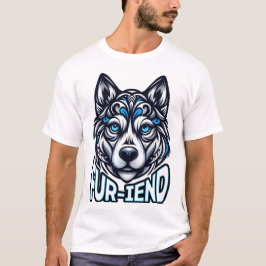 Mystic Husky: Intricate Blue-Mit Augen Guardian T-Shirt