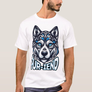 Mystic Husky: Intricate Blue-Mit Augen Guardian T-Shirt