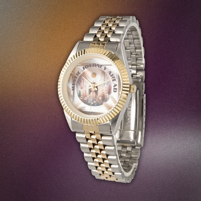 Mystic Journey Ahead, Boho in braun und schwarz | Armbanduhr (Von Creator hochgeladen)