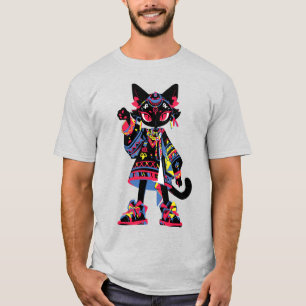 Mystic Kawaii Cat - T-Shirt des bunten Stammes