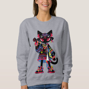 Mystic Kawaii Cat - T-Shirt des bunten Stammes Sweatshirt