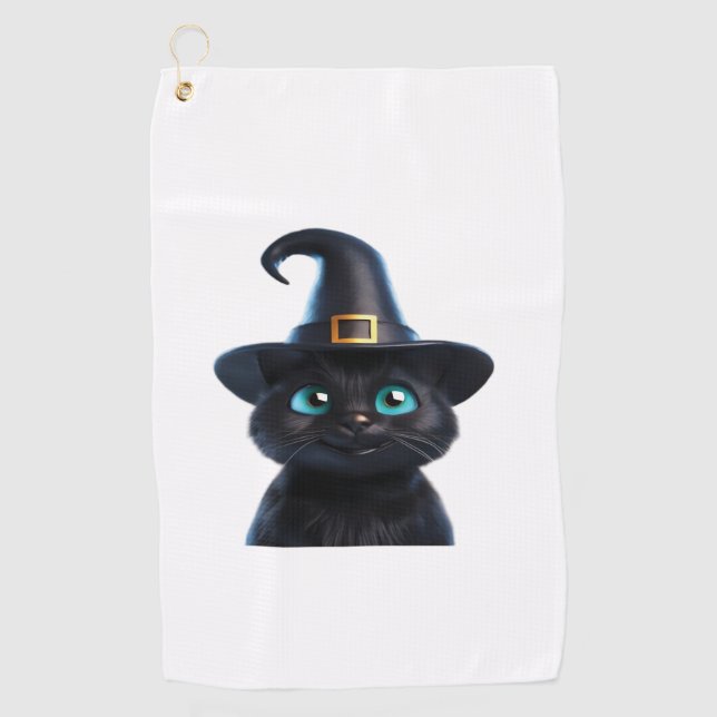 Mystic Kitty - Halloween Cat Classic T - Shirt Golfhandtuch (Vorderseite)