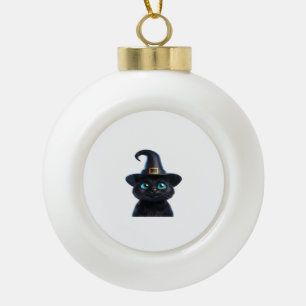 Mystic Kitty - Halloween Cat Classic T - Shirt Keramik Kugel-Ornament