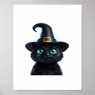 Mystic Kitty - Halloween Cat Classic T - Shirt Poster