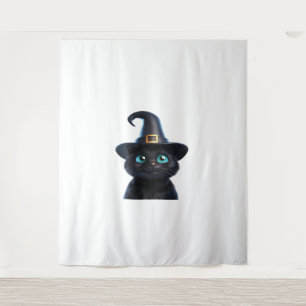 Mystic Kitty - Halloween Cat Classic T - Shirt Wandteppich