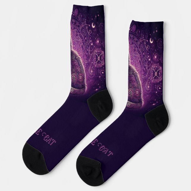 Mystic Kitty Socken (Linkes Detail)