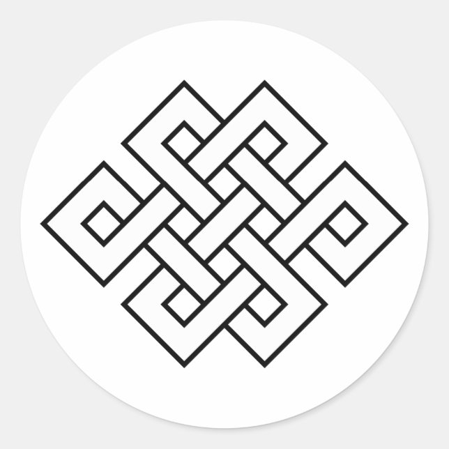 Mystic Knot - B&W 1 Runder Aufkleber (Vorderseite)